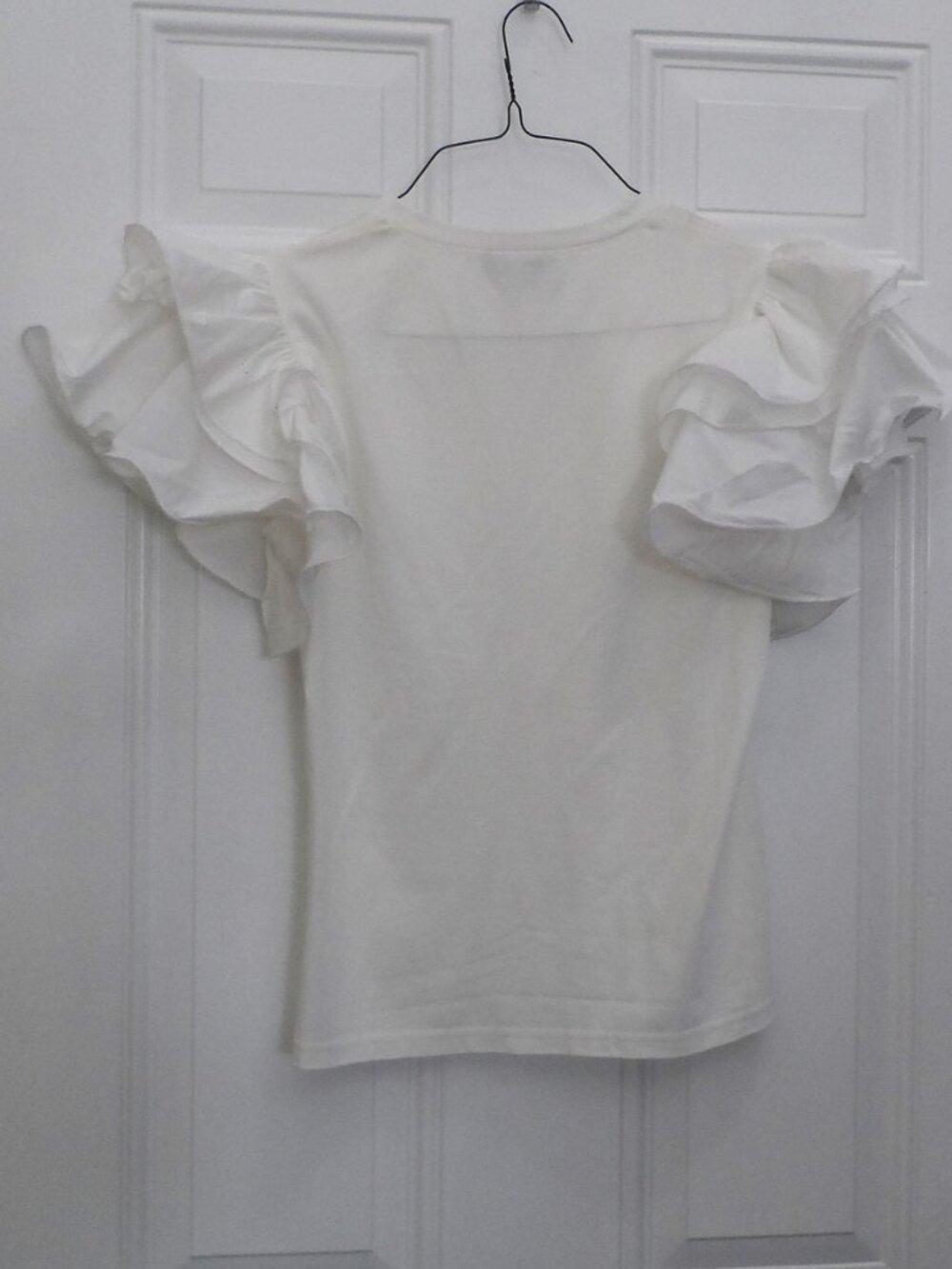 Gracia - Ruffle Sleeve Whyte Top- size M - Picture 4 of 7